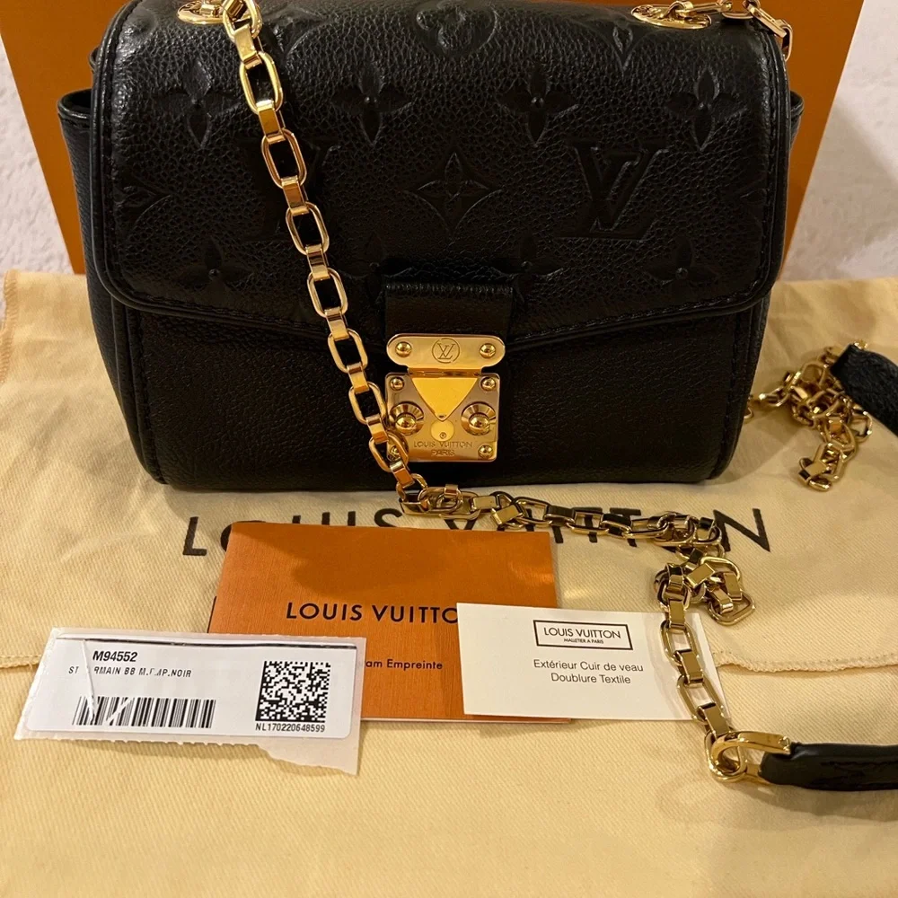 Authentic Louis Vuitton Empreinte St. Germaine BB Noir black leather bag - Picture 3 of 9